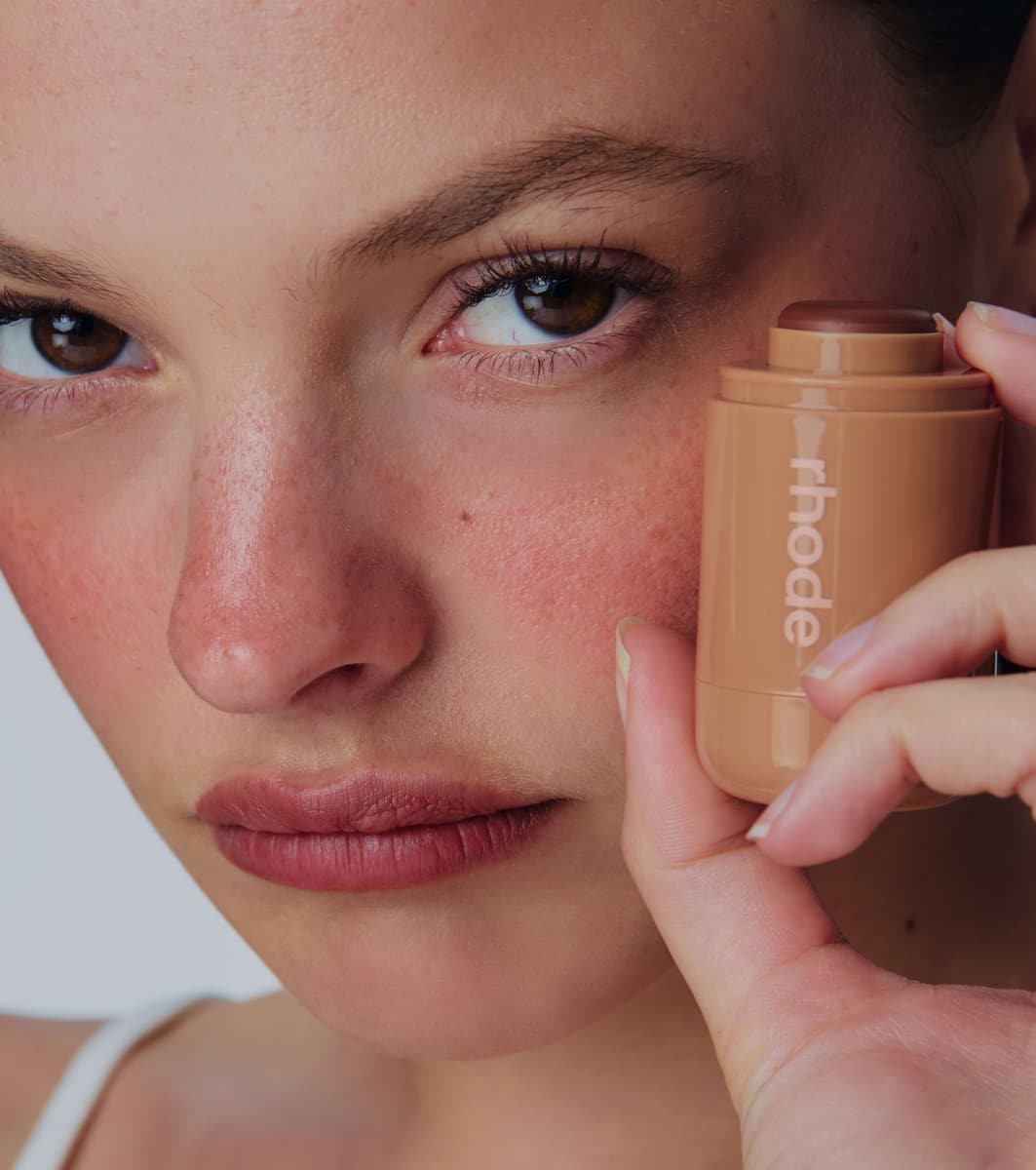 model wears pocket blush toasted teddy