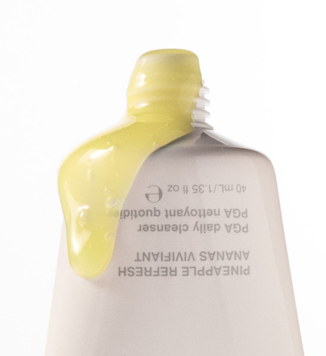pineapple refresh, product oozing out of the bottle