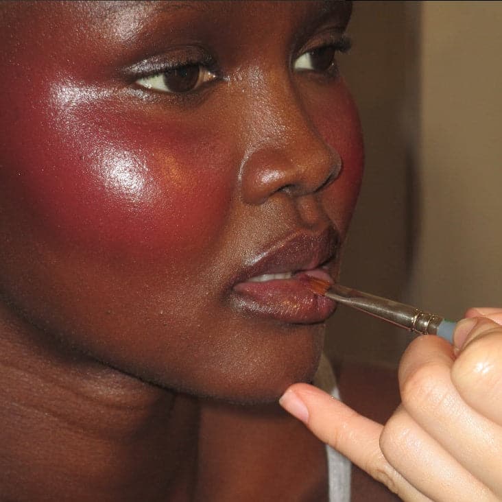 monica with candy apple blush