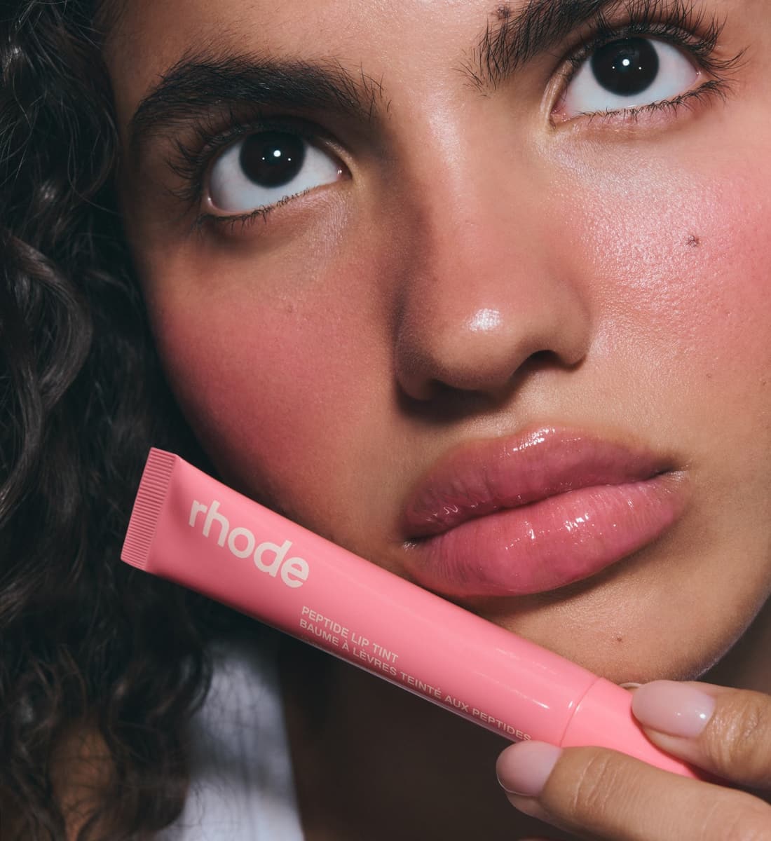 keilani wears peptide lip tint in sweet pea