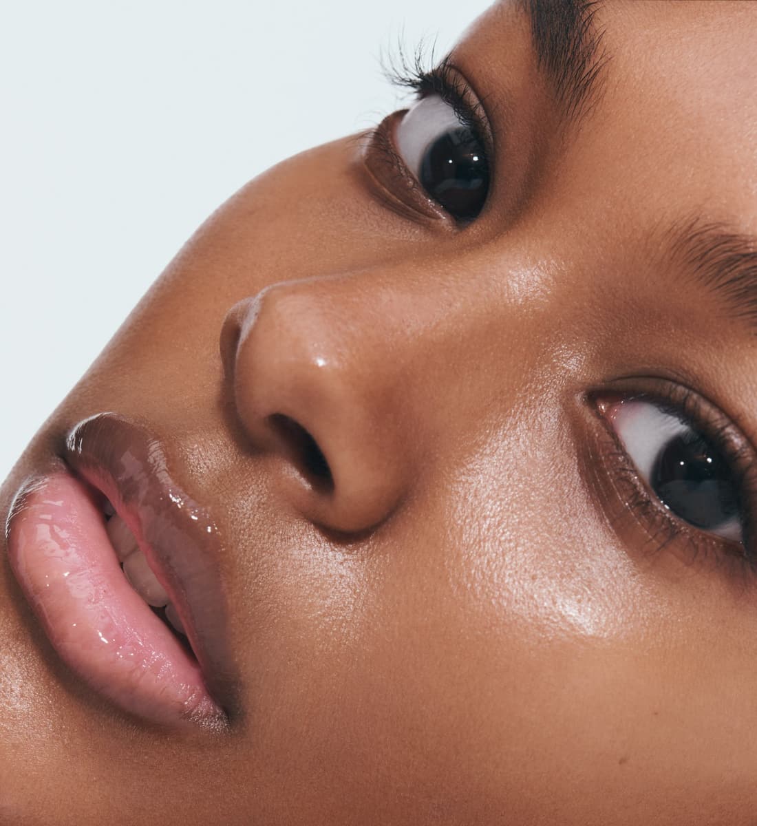 model with peptide lip boost on her lips