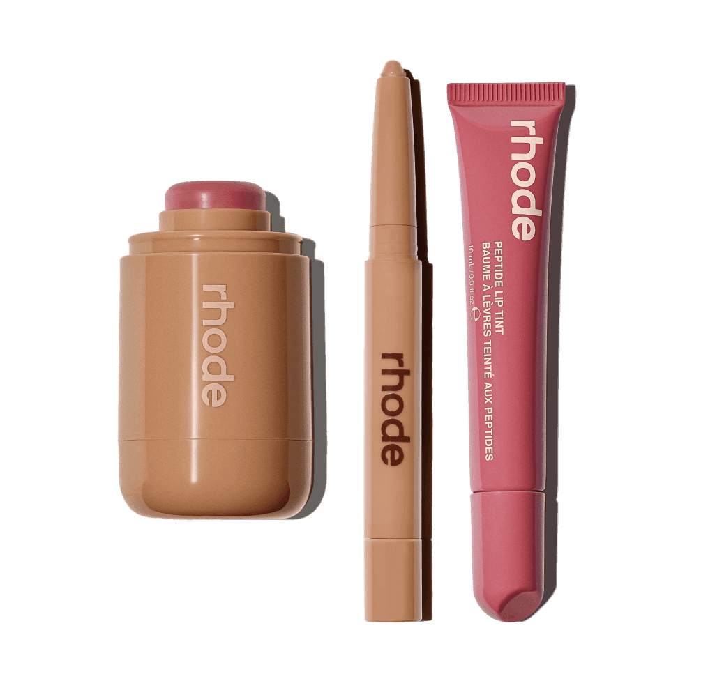 pocket blush tan line, pocket blush twist, peptide lip tint salty tan