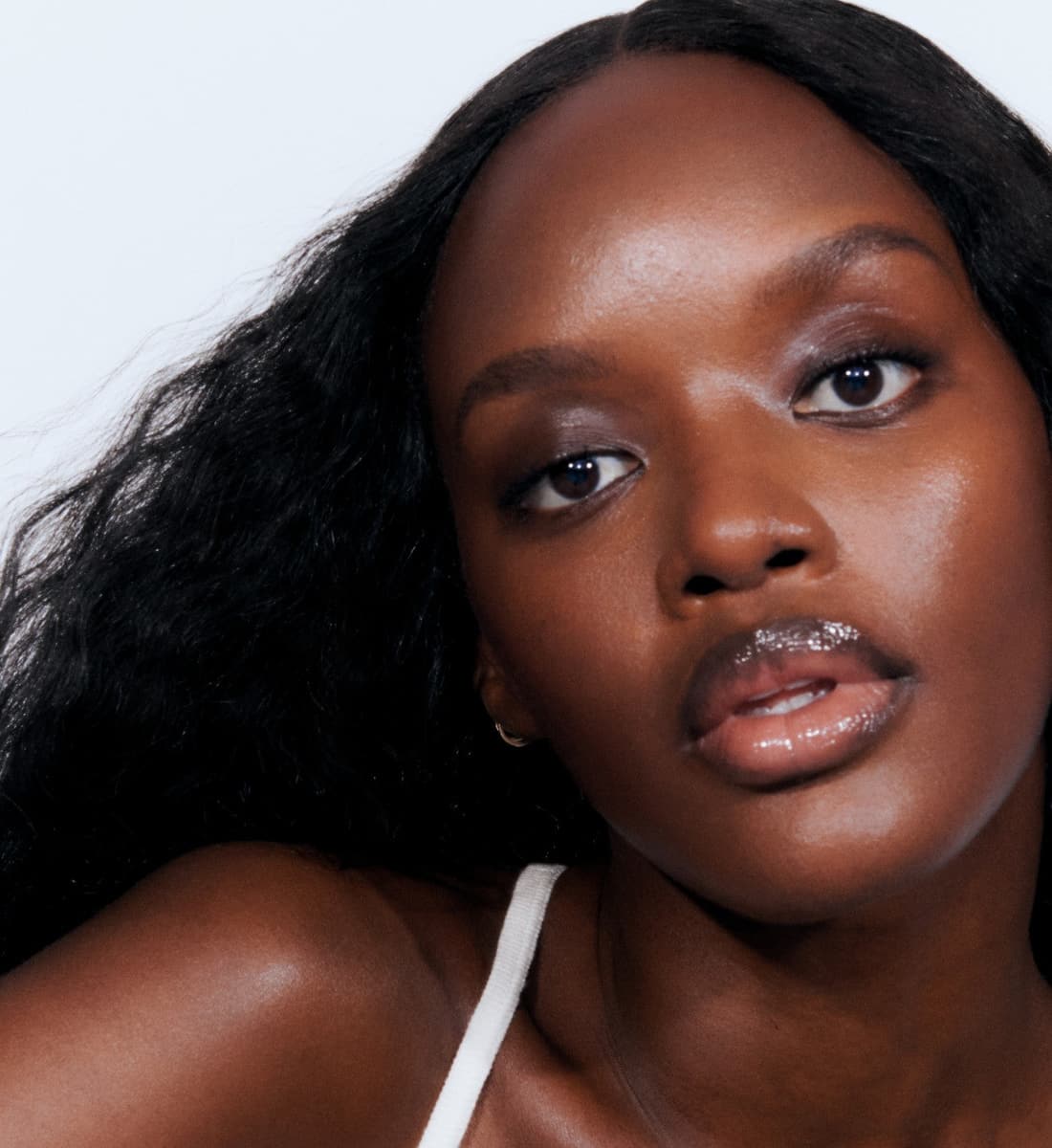 model with glazed skin