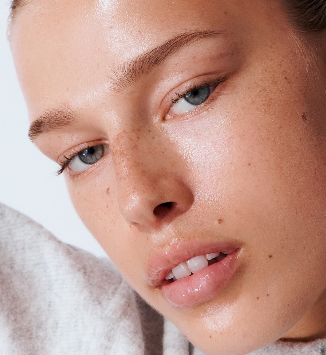 model with glazed skin