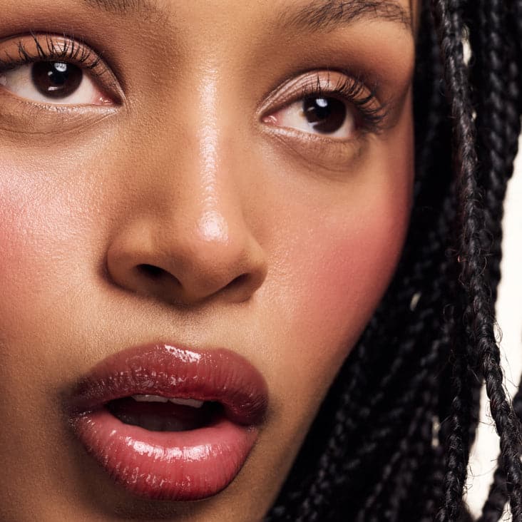 model wears peptide lip tint in pbj