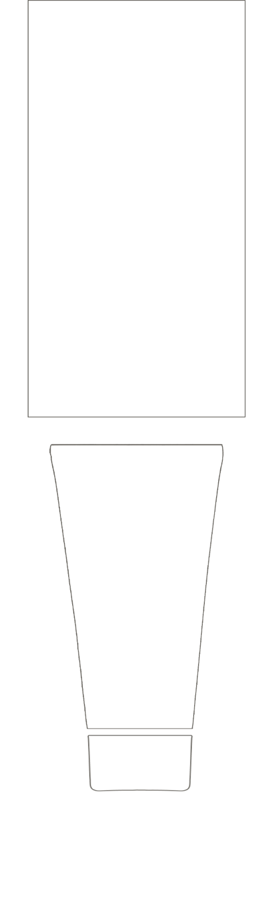 a stencil of the rhode pineapple refresh bottle + carton