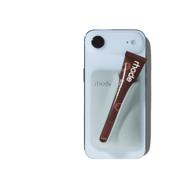 grey snap-on lip case with scented peptide lip tint espresso